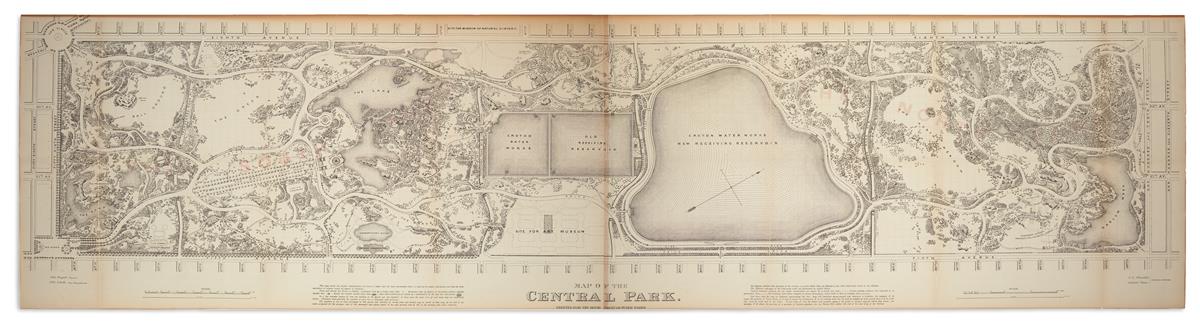 (NEW YORK CITY.) Sibeth, Otto; draughtsman. Map of the Central Park.